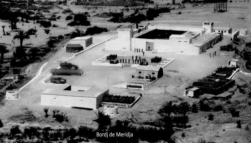 Meridja, Bordj de l'armée française à la frontière marocaine, en 1962 meridja